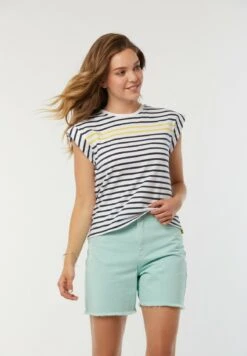 Lee Cooper Afa - T-Shirt Imprimé - Encre Et Jaune Fluo