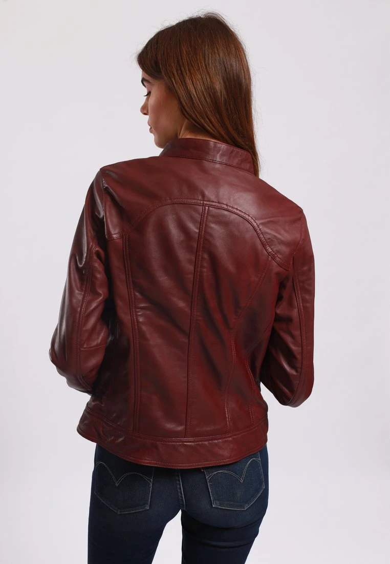 Lee Cooper Bethanie - Veste En Cuir - Oxblood 3 Lee Cooper Bethanie - Veste En Cuir - Oxblood – Image 3