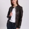 Lee Cooper Veste En Cuir - Brown