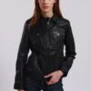 Lee Cooper Blandine - Veste En Cuir - Black
