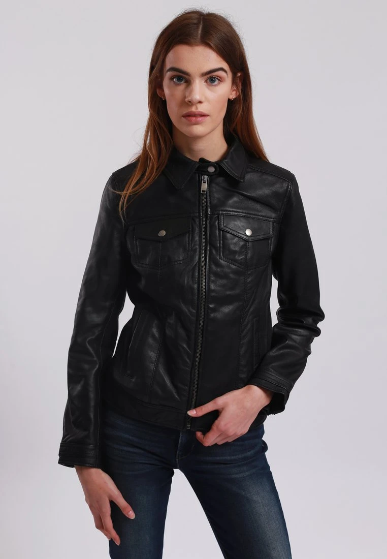 Lee Cooper Blandine - Veste En Cuir - Black 1 Lee Cooper Blandine - Veste En Cuir - Black